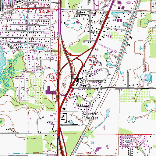Topographic Map of Spiritual House of Praise, FL