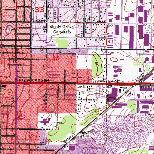 Topographic Map of Tampa International Harvest Church, FL