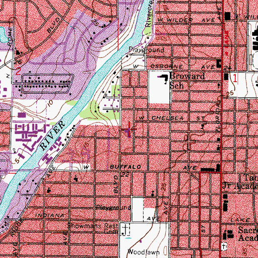 Topographic Map of Tampa Korean United Methodist Church, FL