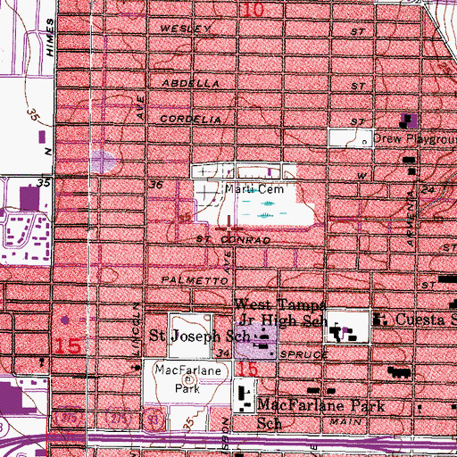 Topographic Map of Templo la Luz del Mundo, FL