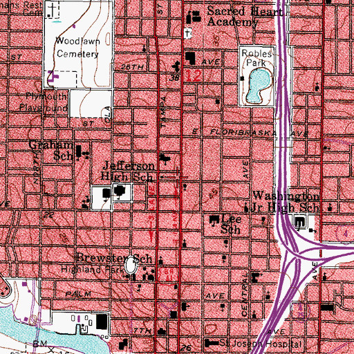 Topographic Map of The Solid Rock Church of Jesus, FL