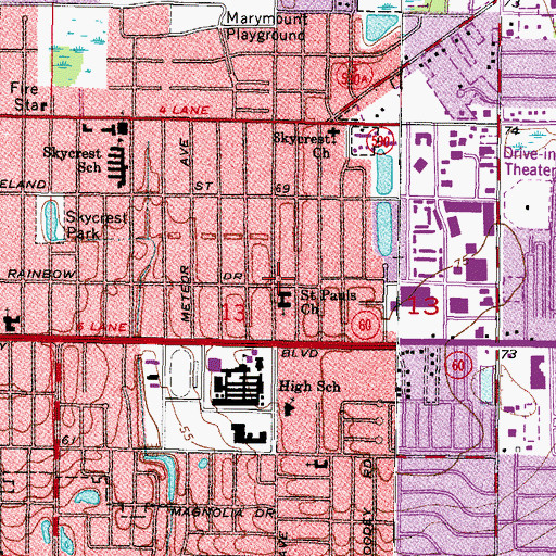 Topographic Map of Trinity Presbyterian Church, FL