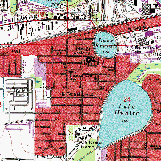 Topographic Map of Trinity United Methodist Church, FL