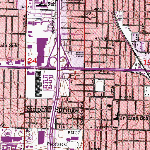 Topographic Map of True Life Community Worship Church, FL