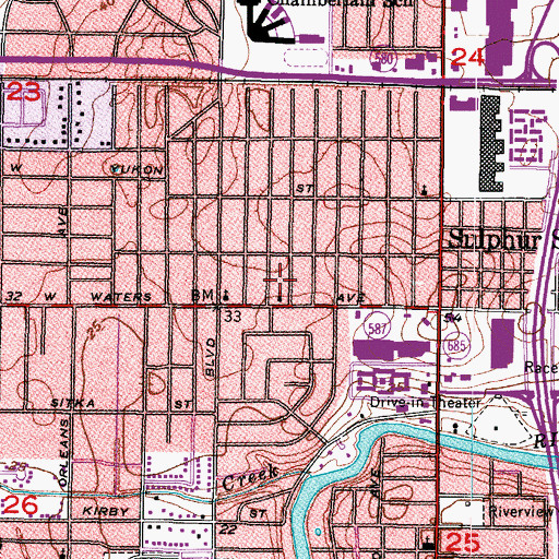 Topographic Map of Waters Avenue Baptist Church, FL