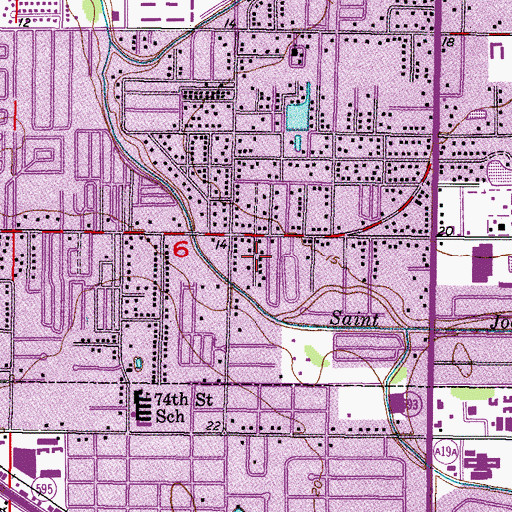 Topographic Map of Wesleyan Church of Pinellas, FL