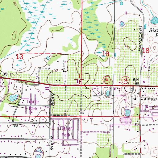 Topographic Map of Westside Baptist Church, FL