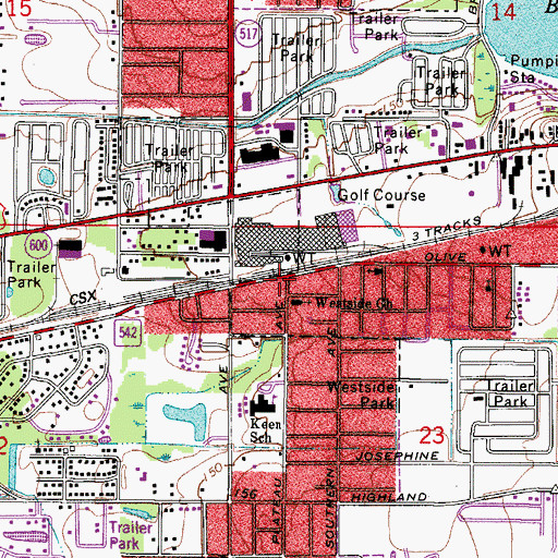 Topographic Map of Zion Hope Baptist Church, FL