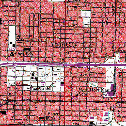 Topographic Map of Interchange 1, FL