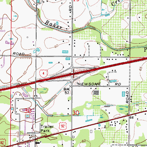 Topographic Map of Interchange 14, FL