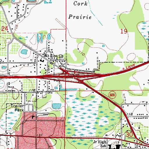 Topographic Map of Interchange 18, FL