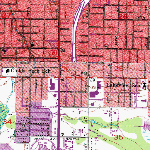 Topographic Map of Interchange 18, FL