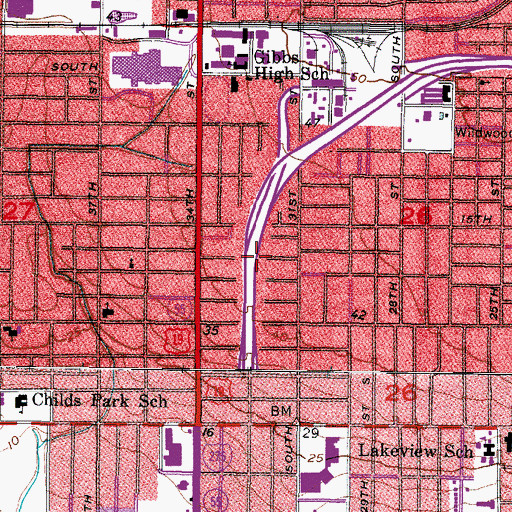 Topographic Map of Interchange 19, FL
