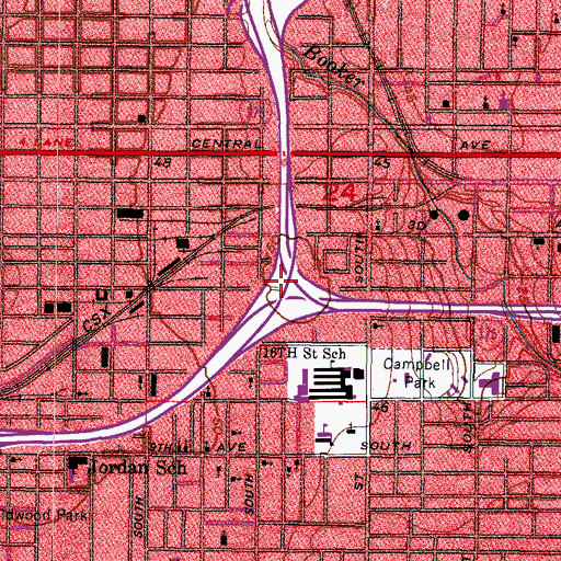 Topographic Map of Interchange 21, FL