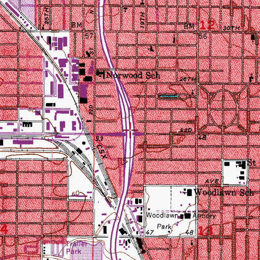 Topographic Map of Interchange 24, FL