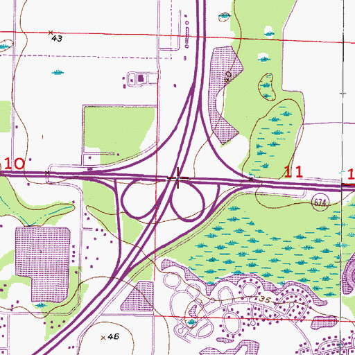 Topographic Map of Interchange 240, FL