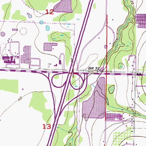 Topographic Map of Interchange 246, FL