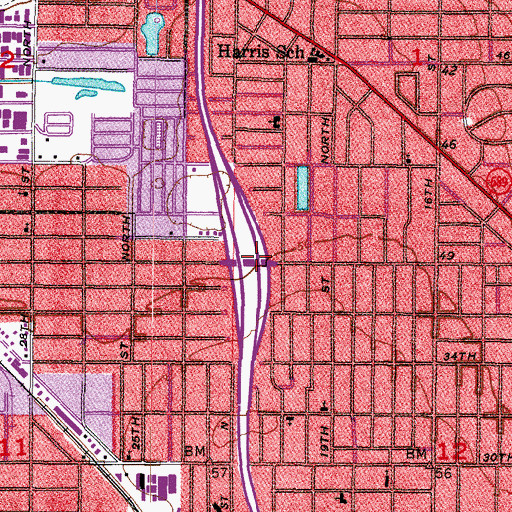 Topographic Map of Interchange 25, FL