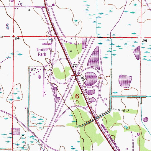 Topographic Map of Interchange 254, FL