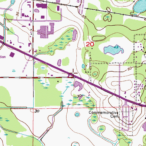 Topographic Map of Interchange 257, FL