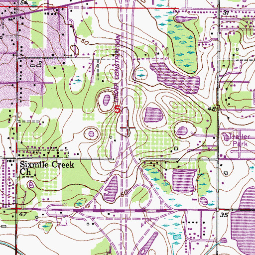 Topographic Map of Interchange 260, FL