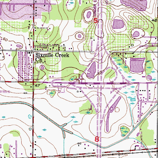 Topographic Map of Interchange 260B, FL