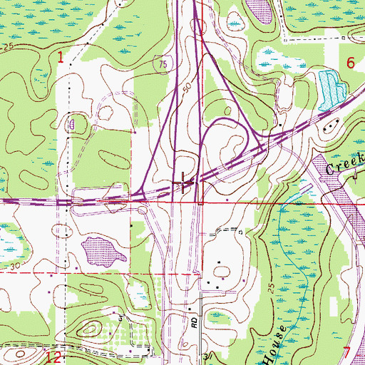 Topographic Map of Interchange 266, FL