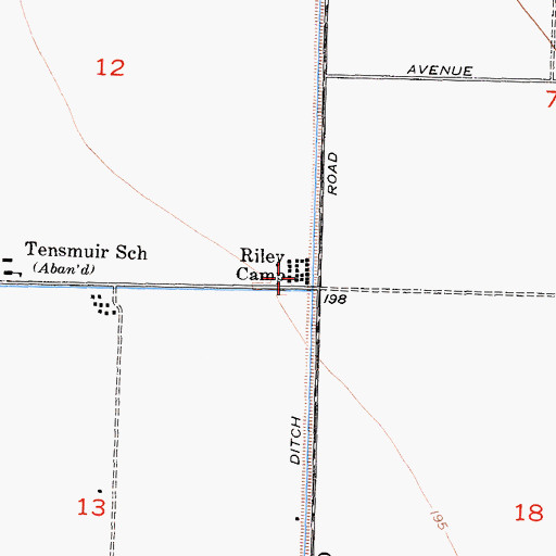 Topographic Map of Riley Camp, CA