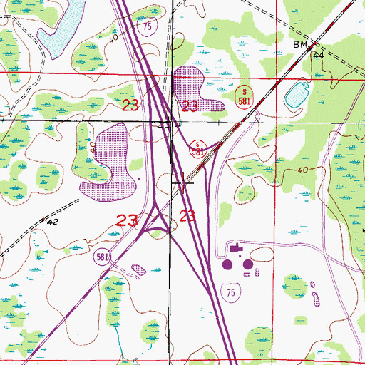 Topographic Map of Interchange 270, FL
