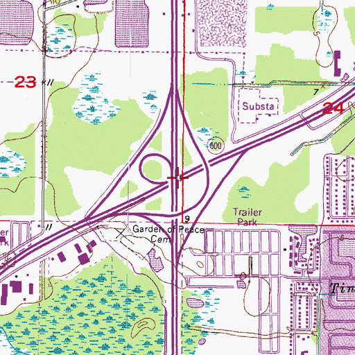 Topographic Map of Interchange 28, FL