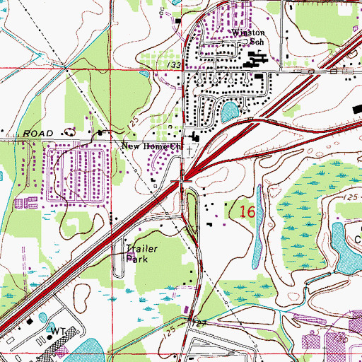 Topographic Map of Interchange 28, FL