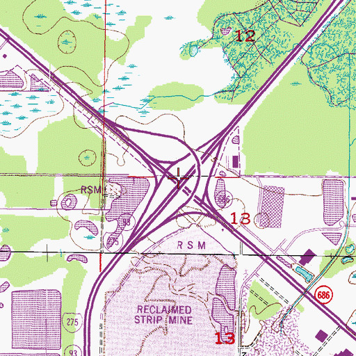 Topographic Map of Interchange 30, FL