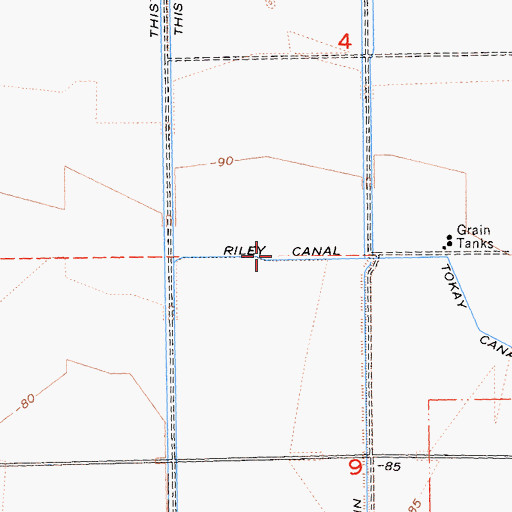 Topographic Map of Riley Canal, CA