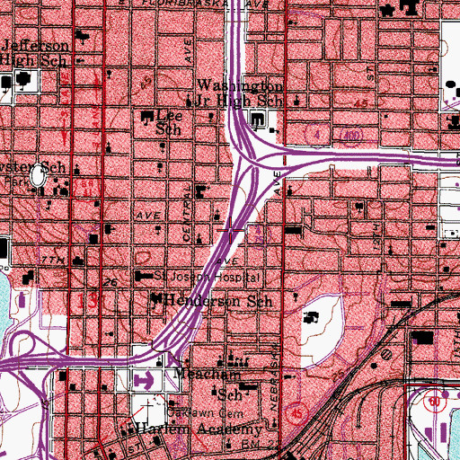 Topographic Map of Interchange 45A, FL