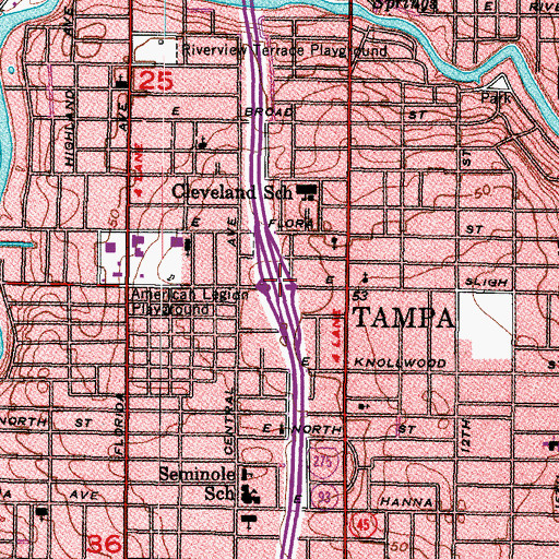 Topographic Map of Interchange 48, FL