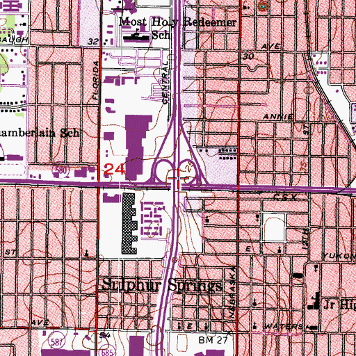 Topographic Map of Interchange 50, FL