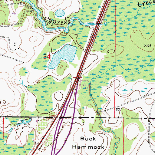 Topographic Map of Interchange 57, FL
