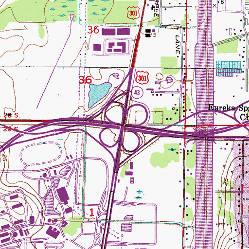 Topographic Map of Interchange 7, FL