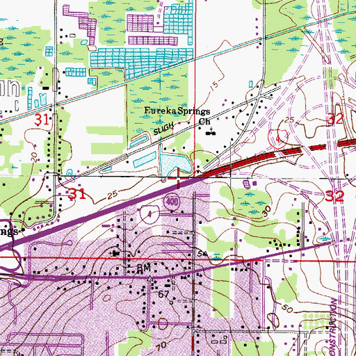 Topographic Map of Interchange 9, FL