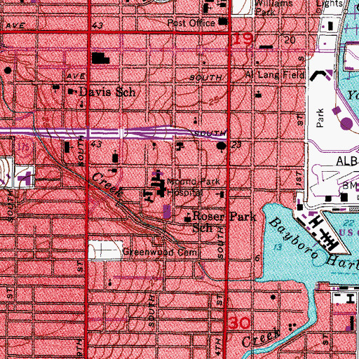 Topographic Map of Bayfront Center for Sports Medicine, FL
