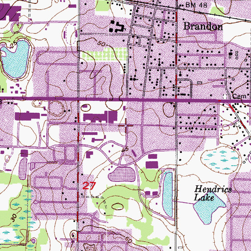 Topographic Map of Brandon Medical Building, FL