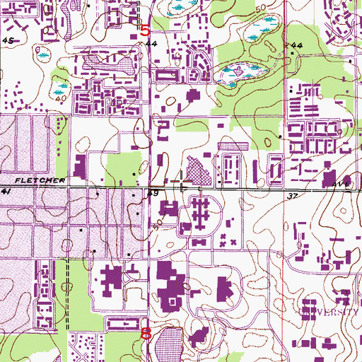 Topographic Map of Orthopaedic Center at University Community Hospital, FL