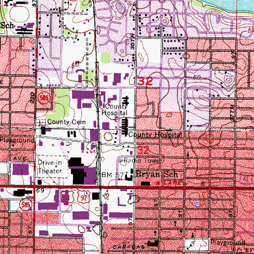 Topographic Map of Tampa General Hospital Specialty Center at Healthpark, FL
