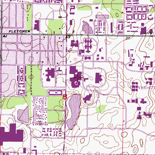 Topographic Map of University of South Florida Womens Health Center, FL
