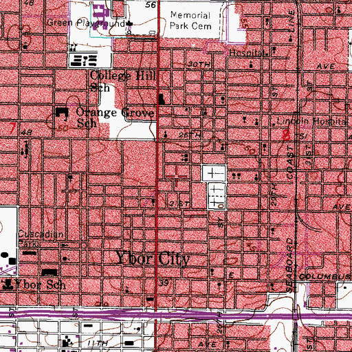 Topographic Map of Amans Country Club, FL