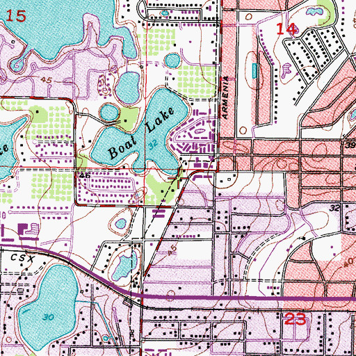 Topographic Map of Armenia Oaks Professional Park, FL