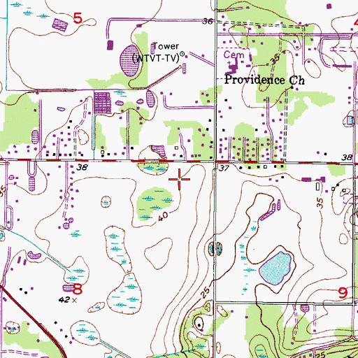 Topographic Map of Bloomingdale Hills Shopping Center, FL