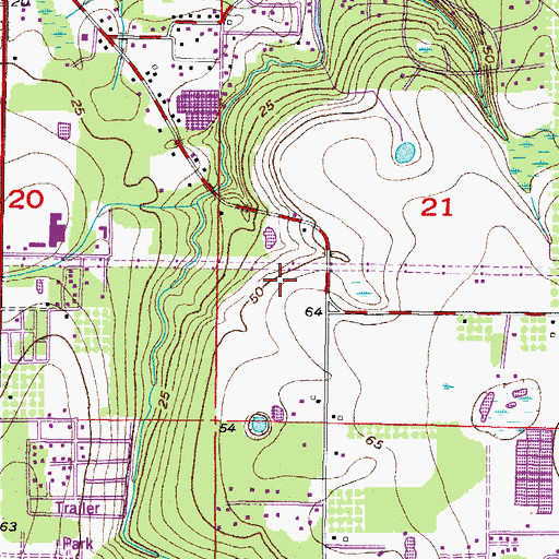 Topographic Map of Boyette Retail Center, FL