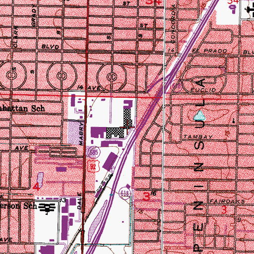 Topographic Map of Briton Plaza Shopping Center, FL