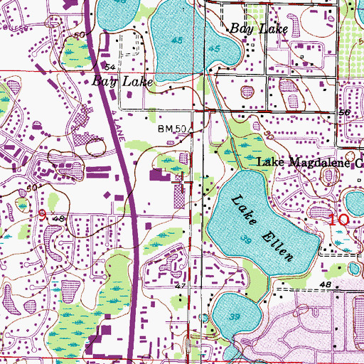 Topographic Map of Cascades Shopping Center, FL